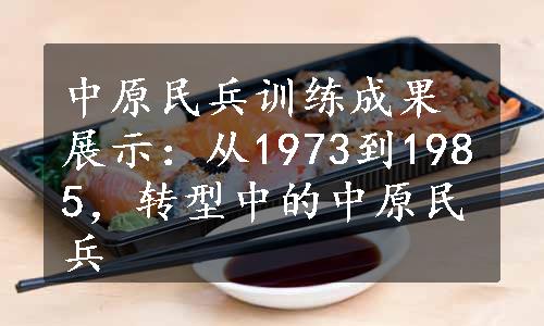 中原民兵训练成果展示：从1973到1985，转型中的中原民兵