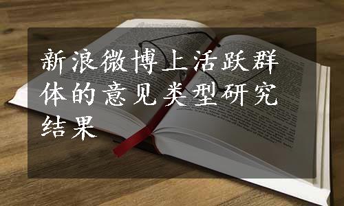 新浪微博上活跃群体的意见类型研究结果