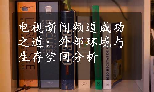 电视新闻频道成功之道：外部环境与生存空间分析