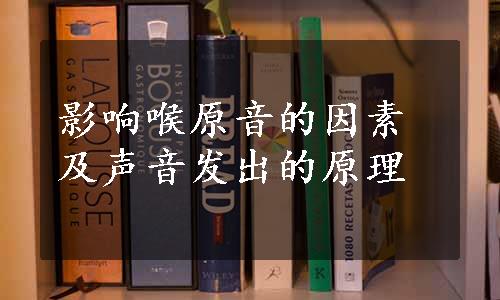 影响喉原音的因素及声音发出的原理