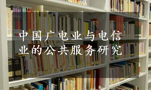 中国广电业与电信业的公共服务研究