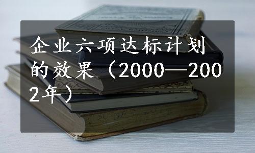 企业六项达标计划的效果（2000—2002年）