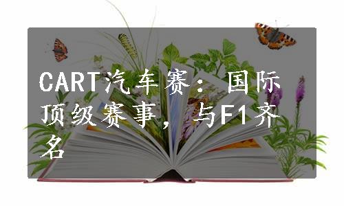 CART汽车赛：国际顶级赛事，与F1齐名