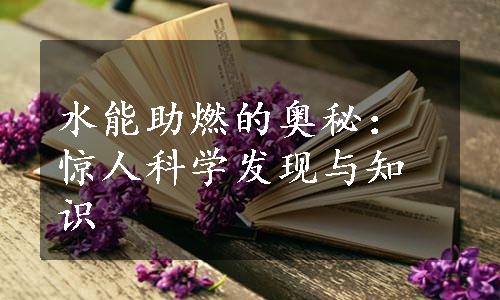 水能助燃的奥秘：惊人科学发现与知识