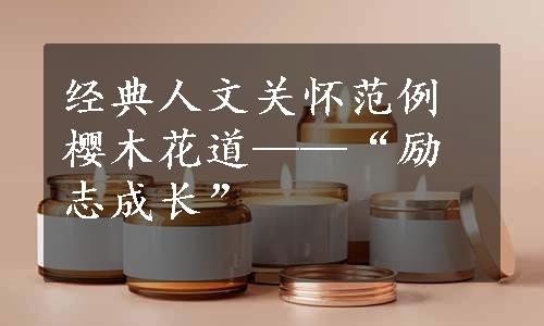 经典人文关怀范例樱木花道——“励志成长”