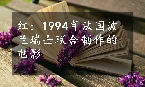 红：1994年法国波兰瑞士联合制作的电影