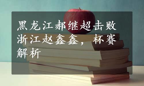 黑龙江郝继超击败浙江赵鑫鑫，杯赛解析