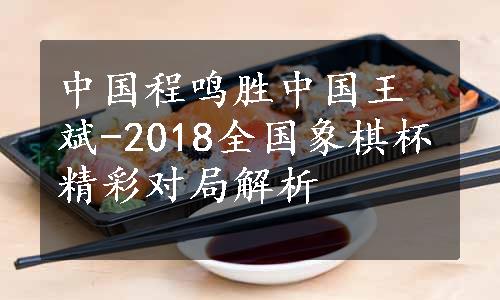 中国程鸣胜中国王斌-2018全国象棋杯精彩对局解析