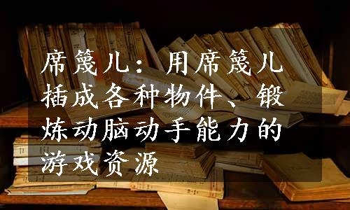 席篾儿：用席篾儿插成各种物件、锻炼动脑动手能力的游戏资源