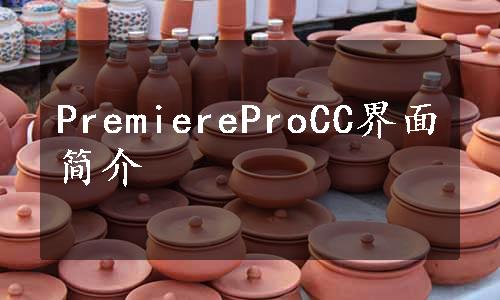 PremiereProCC界面简介