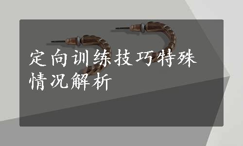 定向训练技巧特殊情况解析