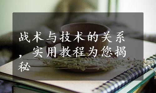 战术与技术的关系，实用教程为您揭秘