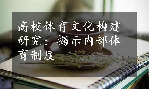 高校体育文化构建研究：揭示内部体育制度