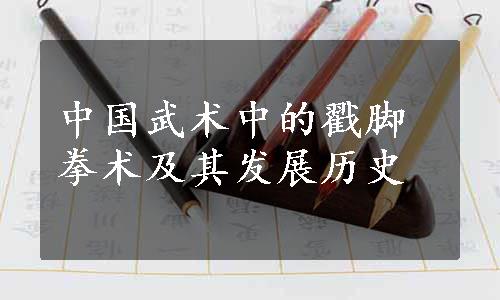 中国武术中的戳脚拳术及其发展历史