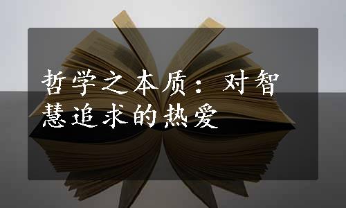 哲学之本质：对智慧追求的热爱