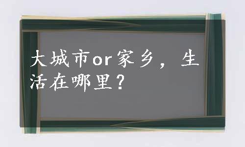 大城市or家乡，生活在哪里？