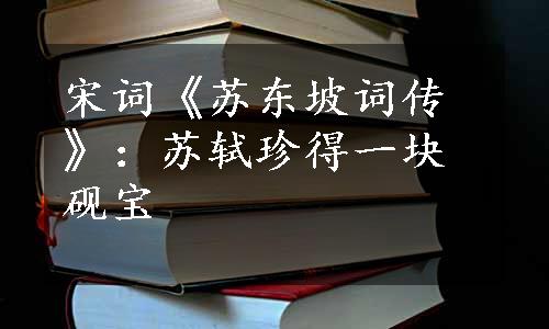 宋词《苏东坡词传》：苏轼珍得一块砚宝