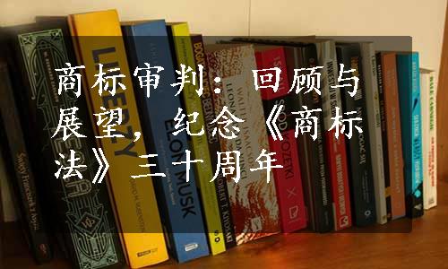 商标审判：回顾与展望，纪念《商标法》三十周年