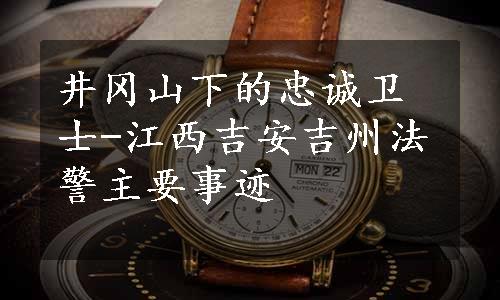 井冈山下的忠诚卫士-江西吉安吉州法警主要事迹