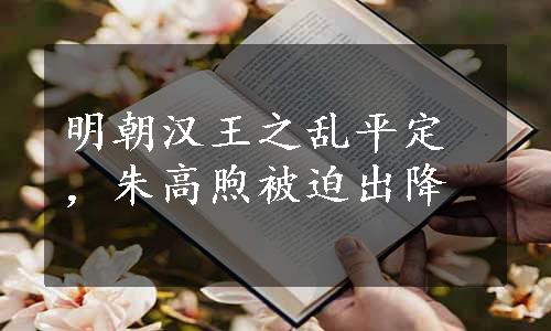 明朝汉王之乱平定，朱高煦被迫出降