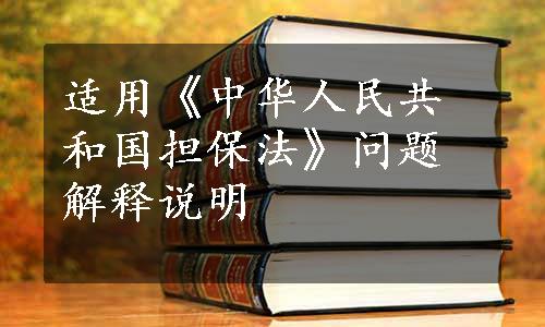 适用《中华人民共和国担保法》问题解释说明