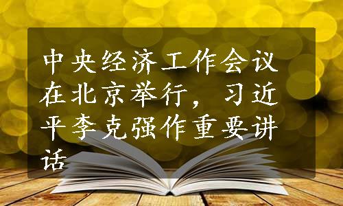 中央经济工作会议在北京举行，习近平李克强作重要讲话