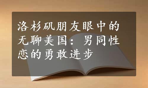 洛杉矶朋友眼中的无聊美国：男同性恋的勇敢进步