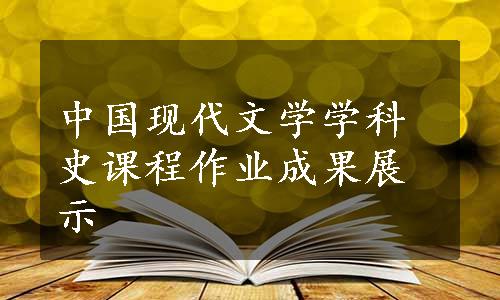 中国现代文学学科史课程作业成果展示