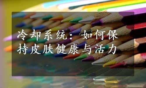 冷却系统：如何保持皮肤健康与活力