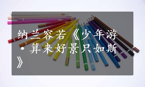 纳兰容若《少年游·算来好景只如斯》