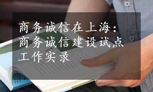 商务诚信在上海：商务诚信建设试点工作实录