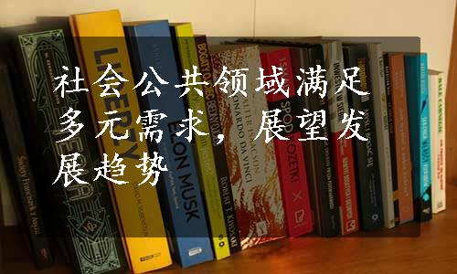 社会公共领域满足多元需求，展望发展趋势