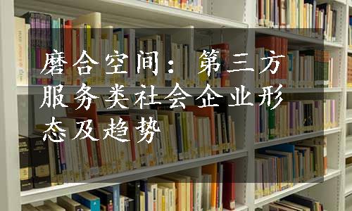 磨合空间：第三方服务类社会企业形态及趋势