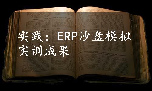 实践：ERP沙盘模拟实训成果