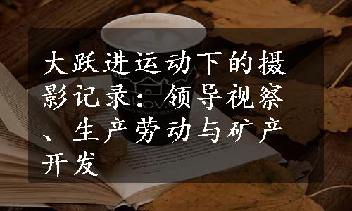 大跃进运动下的摄影记录：领导视察、生产劳动与矿产开发