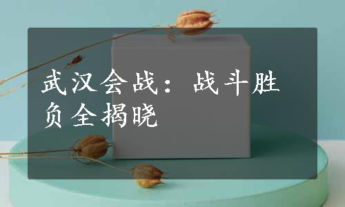 武汉会战：战斗胜负全揭晓