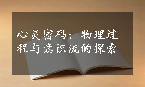 心灵密码：物理过程与意识流的探索