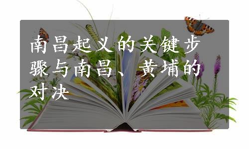 南昌起义的关键步骤与南昌、黄埔的对决