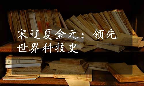 宋辽夏金元：领先世界科技史