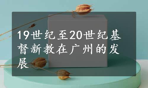 19世纪至20世纪基督新教在广州的发展