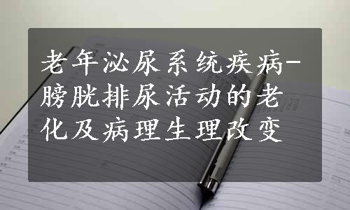 老年泌尿系统疾病-膀胱排尿活动的老化及病理生理改变