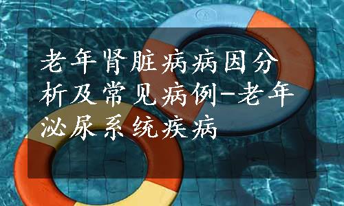 老年肾脏病病因分析及常见病例-老年泌尿系统疾病